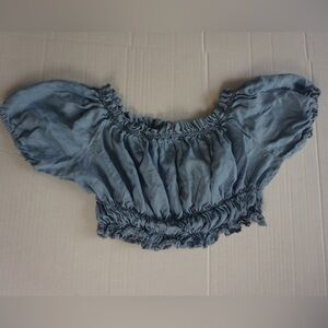Denim Off shoulder blouse